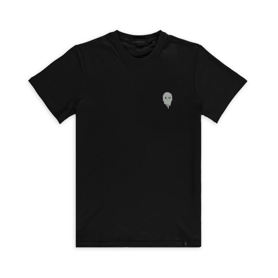 Aspact Skull Graphic T-Shirt for Men - Black Cotton Streetwear Tee