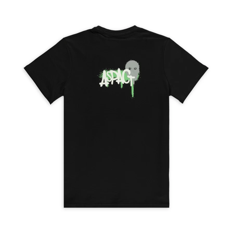 Aspact Skull Graphic T-Shirt for Men - Black Cotton Streetwear Tee