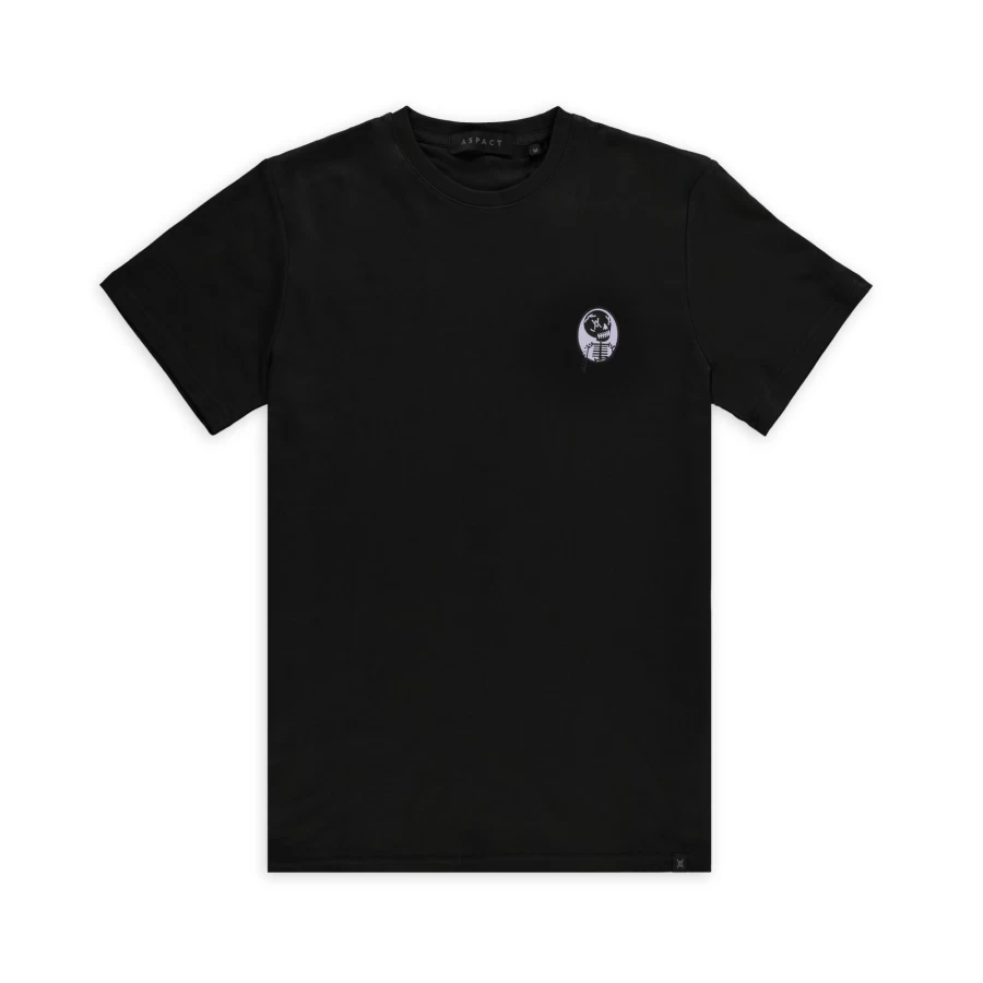 Aspact Skull Portrait Graphic T-Shirt for Men - Black Cotton Streetwear Tee