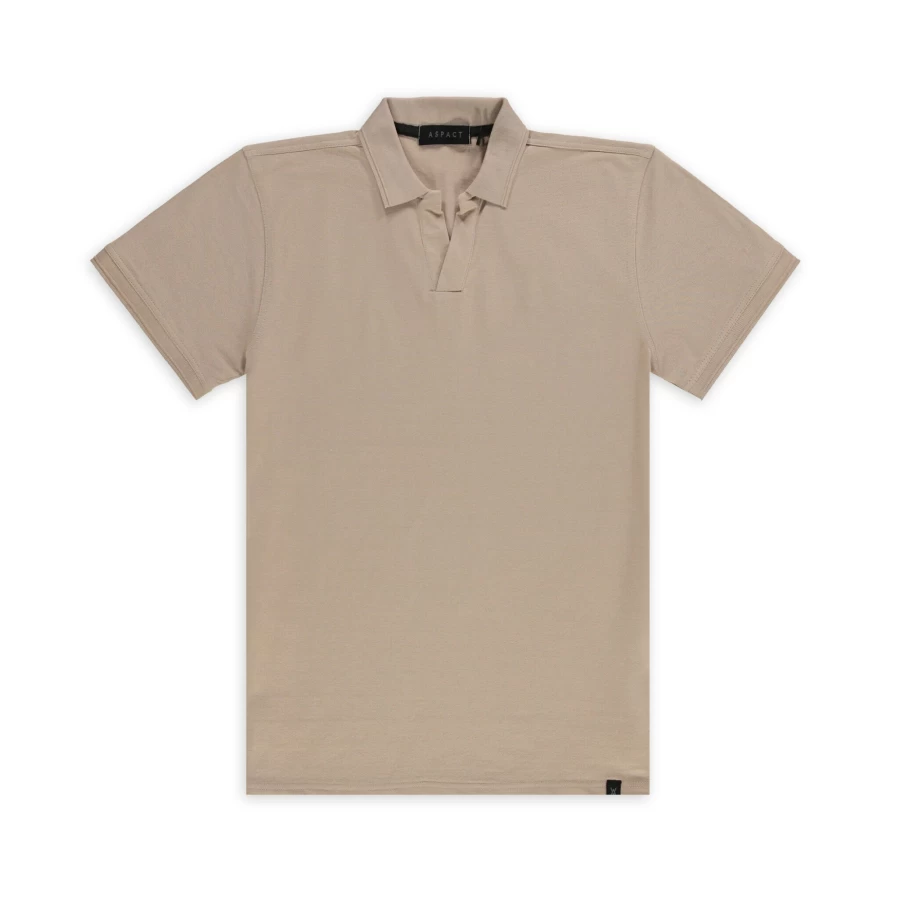 Aspact Men's Taupe Leather Polo Shirt 1.0 - Premium Leather Casual Wear