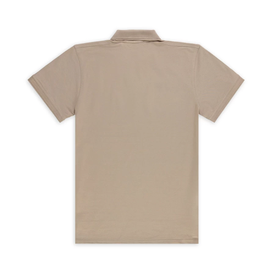 Aspact Men's Taupe Leather Polo Shirt 1.0 - Premium Leather Casual Wear